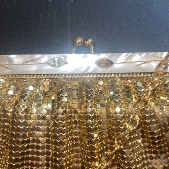 Vintage Whiting & Davis Gold Mesh Bag w/Original Box & Accessories - Picture 7 of 7